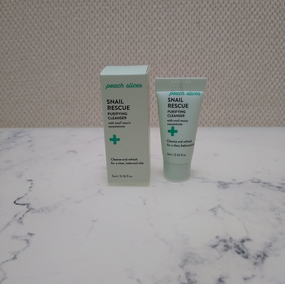 Peach Slices Snail Rescue Purifying Cleanser Mini Travel Size .16 Oz